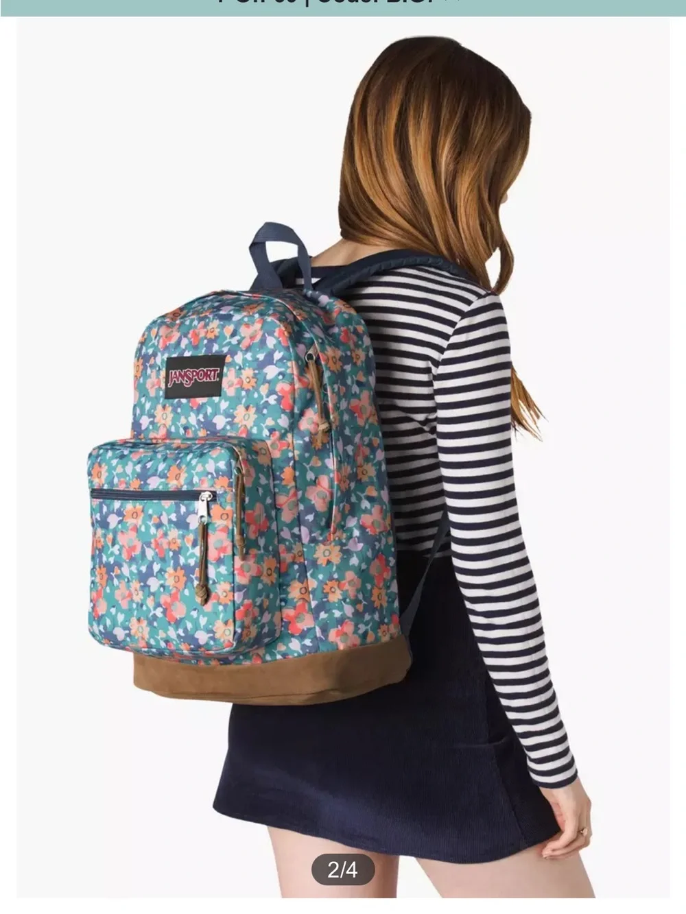 JanSport Floral Teal Backpack